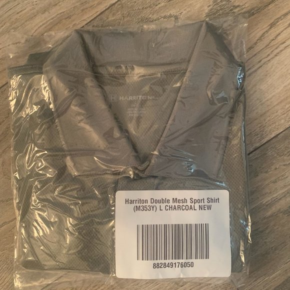NWT HARRITON DOUBLE MESH SPORT SHIRT CHARCOAL SMALL, LARGE & XL - Picture 7 of 10